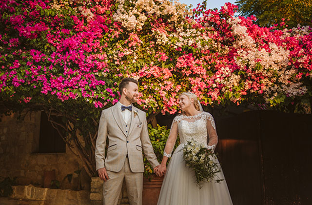 Natural flowers at exclusive wedding resort paphos cyprus